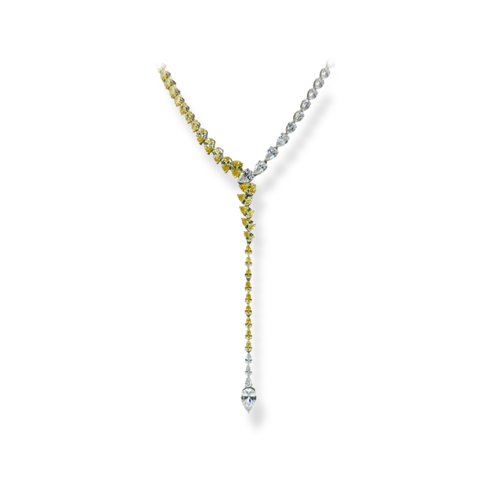 Collana a Y con swarovski bicolore