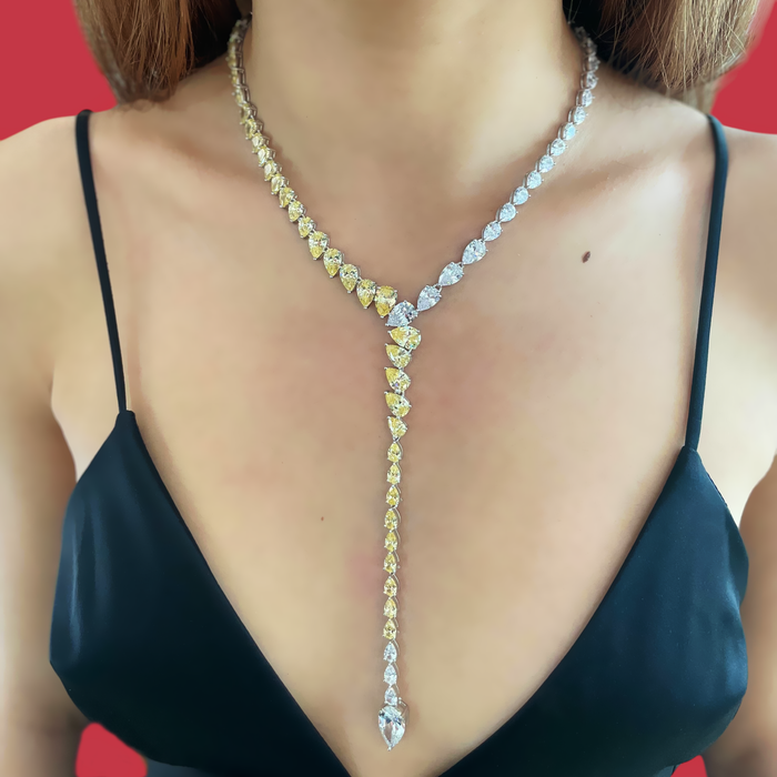 Collana a Y con swarovski bicolore