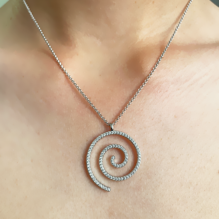 Collana Spirale in argento 925 con zirconi bianchi