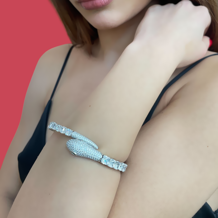 Bracciale Serpente in argento 925 con swarovski