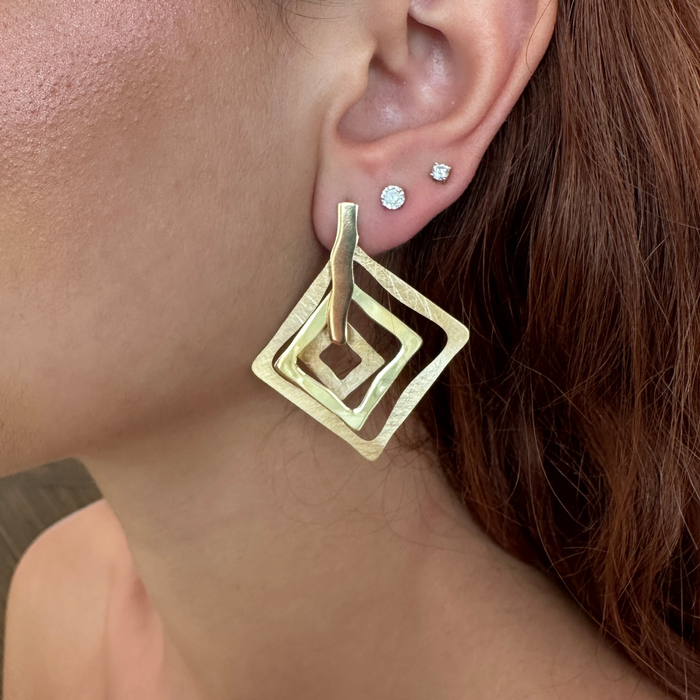 Orecchini rombo in argento 925 dorato 18 KT