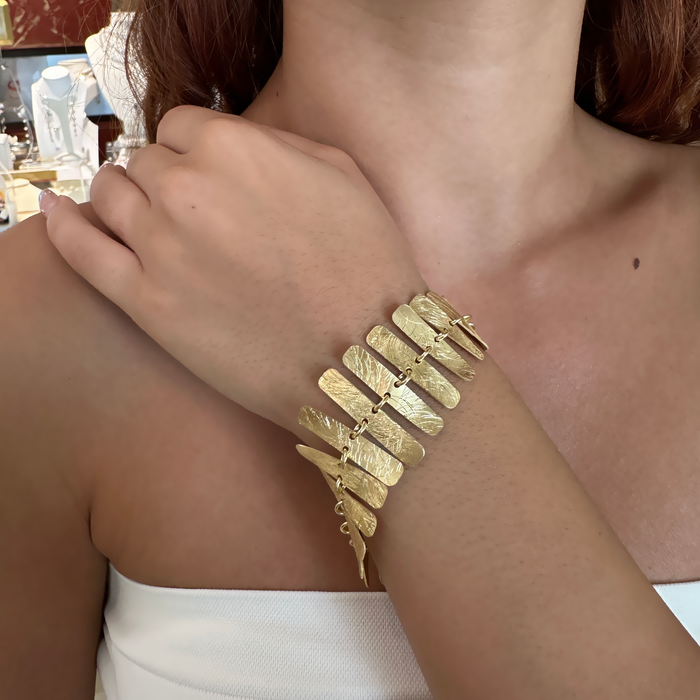 Bracciale lisca in argento 925 dorato