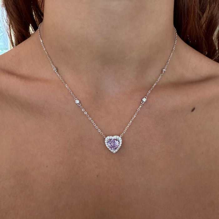 Collanina argento 925 cuore glicine