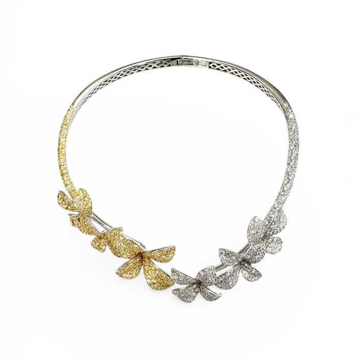 Girogola rigido fiori in argento 925
