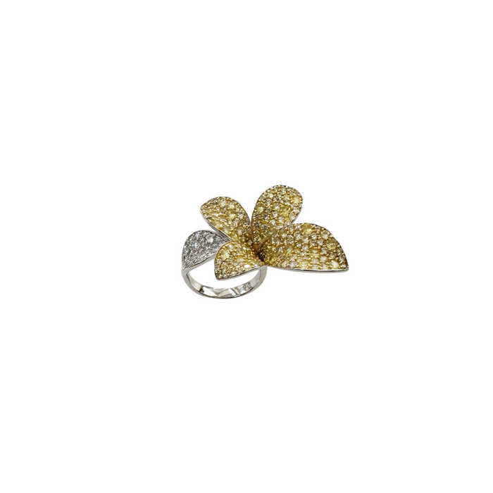 Anello foglie in argento 925