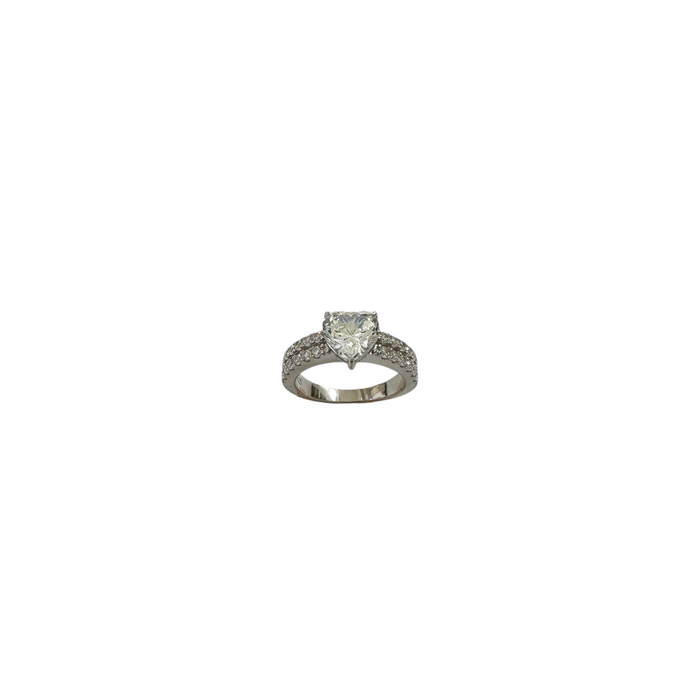 Anello doppia fascia cuore argento 925