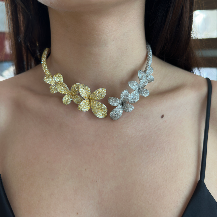 Girogola rigido fiori in argento 925