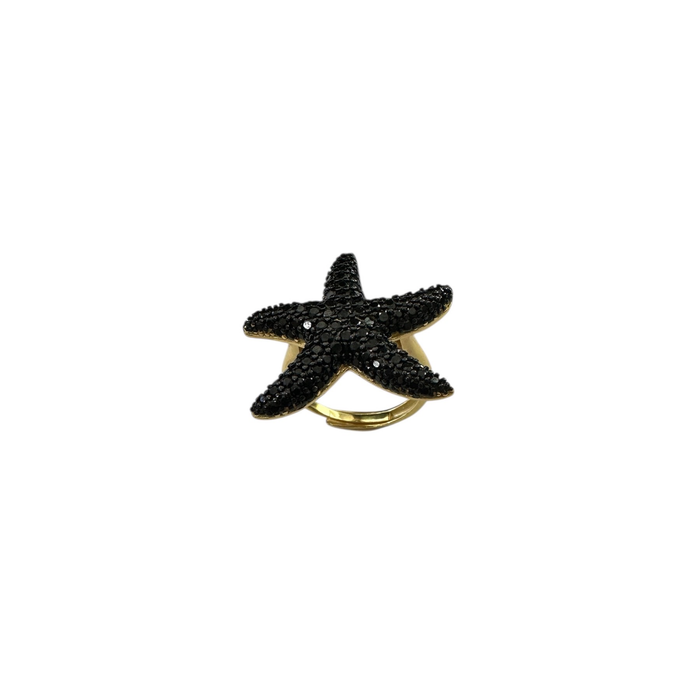 Anello in argento 925 dorato stella marina