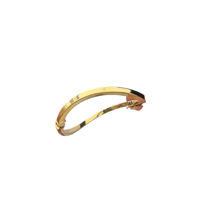 Bracciale rigido onda in argento 925 dorato