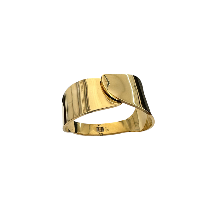 Bracciale semi-rigido in acciaio dorato