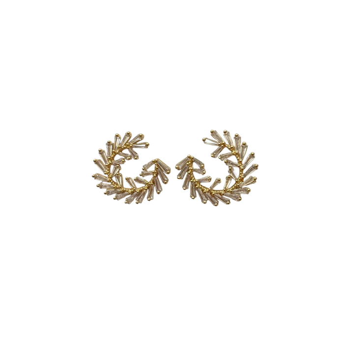 Orecchini in bronzo dorato con zirconi