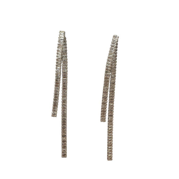 Orecchini lunghi argento 925 con zirconi