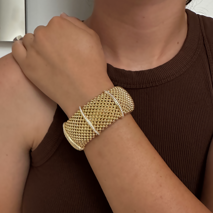 Bracciale in argento 925 dorato nido d'ape