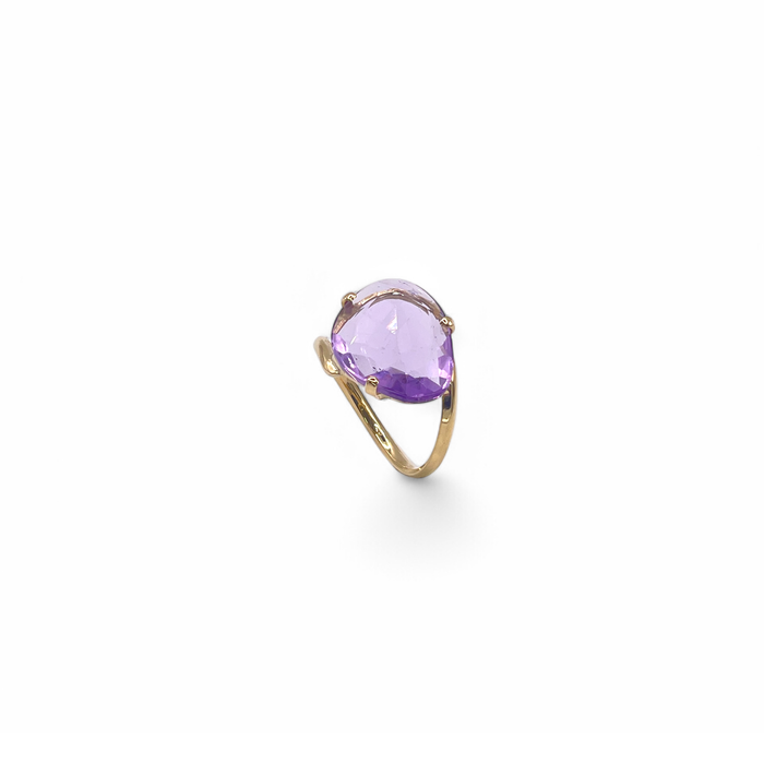 Anello oro giallo 18 KT con ametista