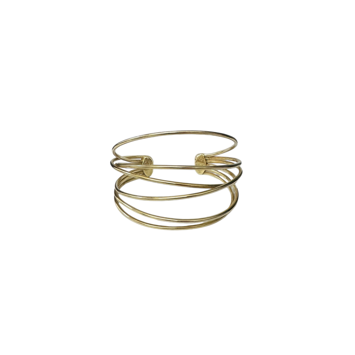 Bracciale rigido 6 fasce in argento 925 dorato