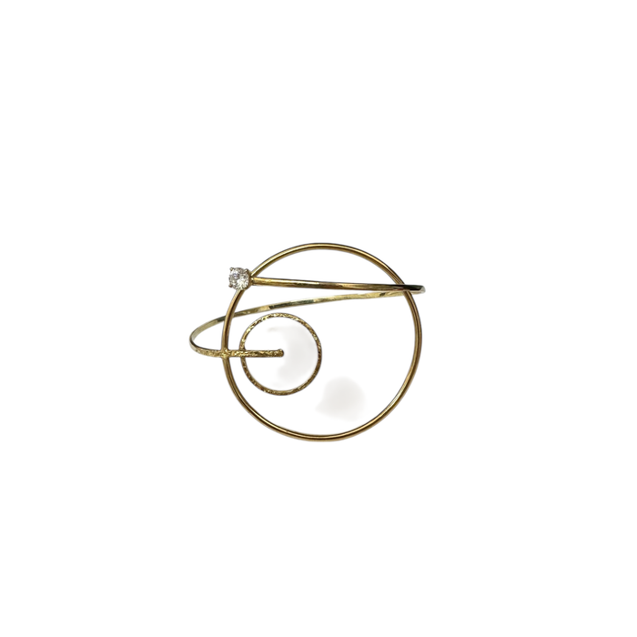 Bracciale rigido doppio cerchio argento 925 dorato