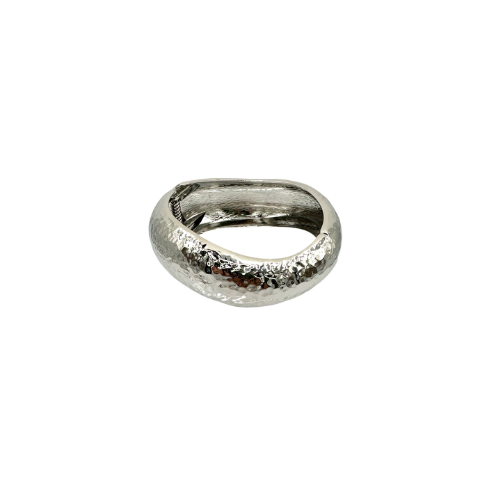 Bracciale rigido in bronzo argentato