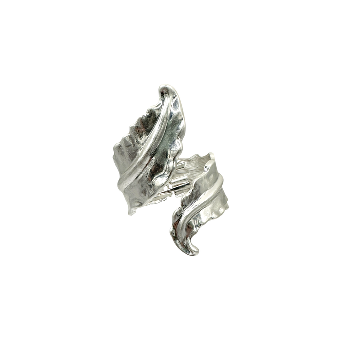Bracciale rigido foglia argentata