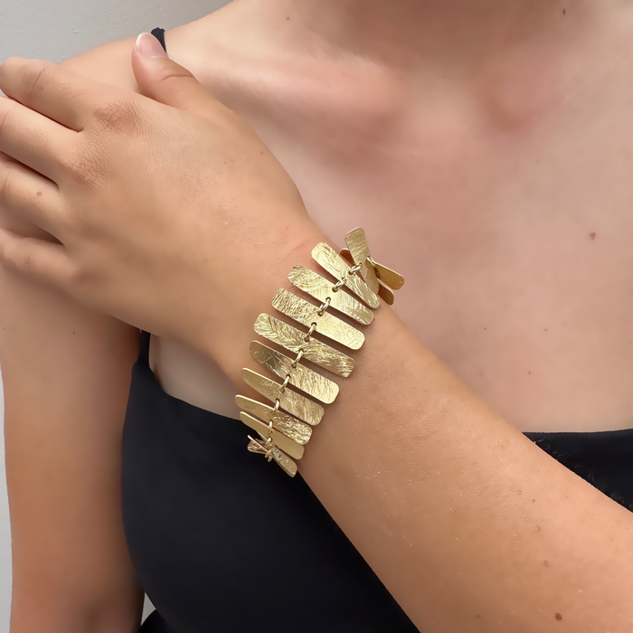 Bracciale lisca in argento 925 dorato