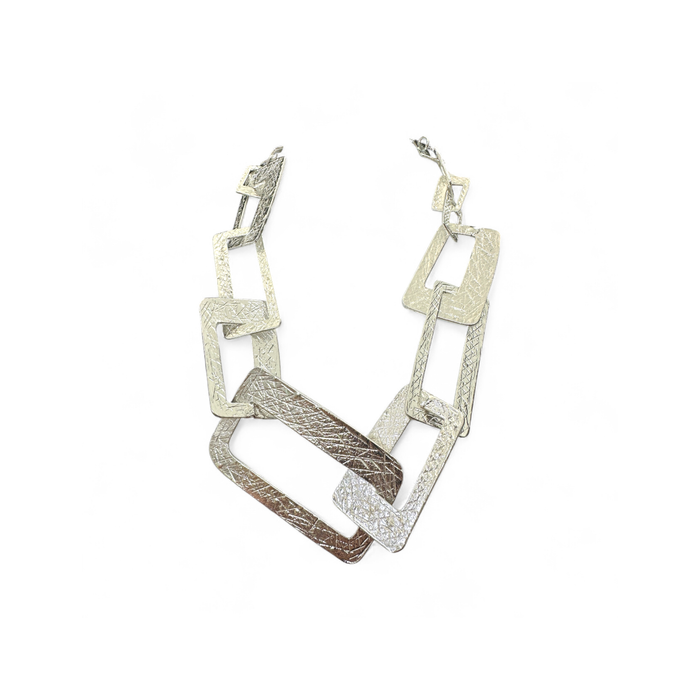 Collana in bronzo argentato minimal