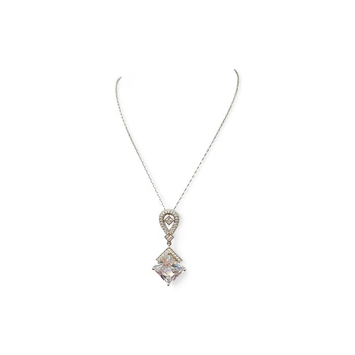 Collana ciondolo swarovski bianchi argento 925