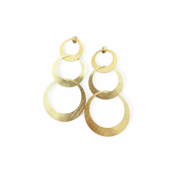 Orecchini 3 cerchi in argento 925 dorato in oro 18 KT