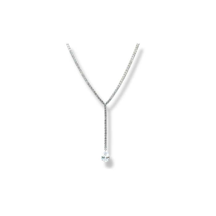 Collana in argento 925 con swarovski bianchi