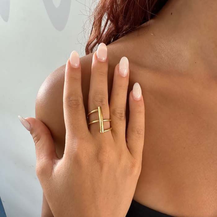 Anello minimal argento 925 dorato