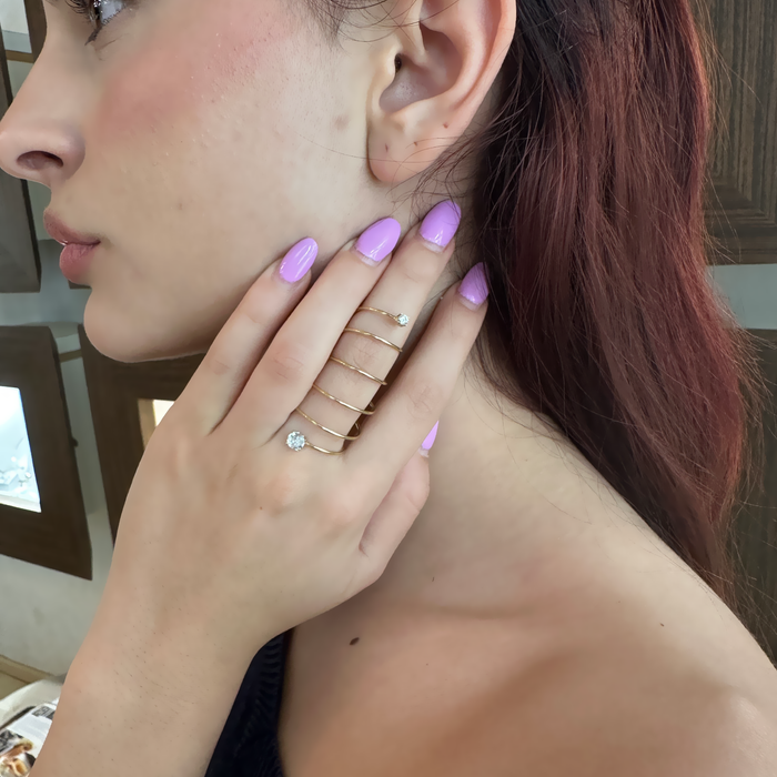 Anello ricciolo in argento 925 dorato