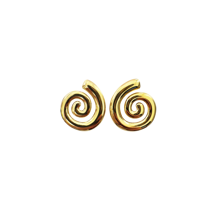 Orecchini in bronzo dorato spirale