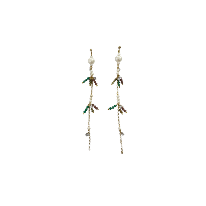Orecchini lunghi in argento 925 multicolor
